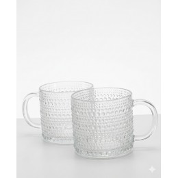 طقم ماجات زجاجية مضلعة (فقاعات) 6ق