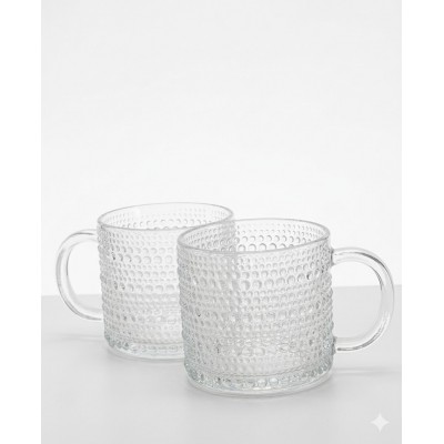 طقم ماجات زجاجية مضلعة (فقاعات) 6ق