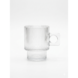 مج شاي زجاجي مضلع -6ق