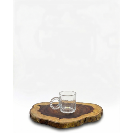 مج قهوة زجاجي 6ق مع يد لولي