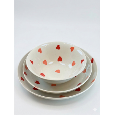 طقم أطباق بورسلين قلوب شي أن 