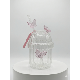 كوب زجاج فيونكة 