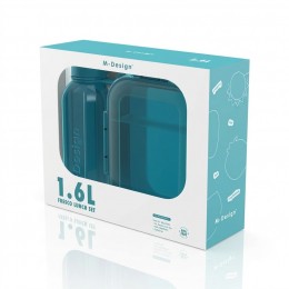 طقم لانش بوكس M-design مقاس 1.6 لتر