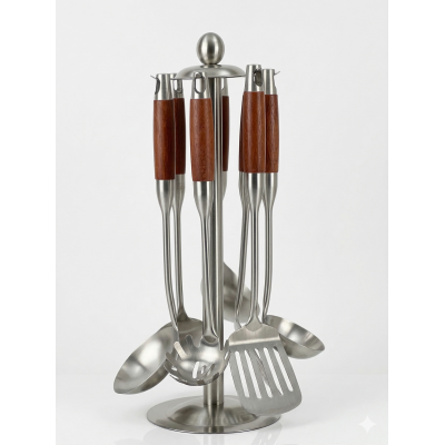 طقم توزيع ستانلس ستيل علي حامل 